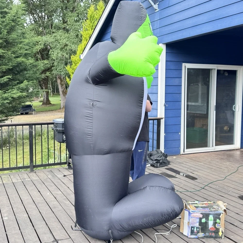 NEW‎ GEMMY 2002 Airblown Halloween Frankenstein w/ Lights Inflatable Monster 8ft